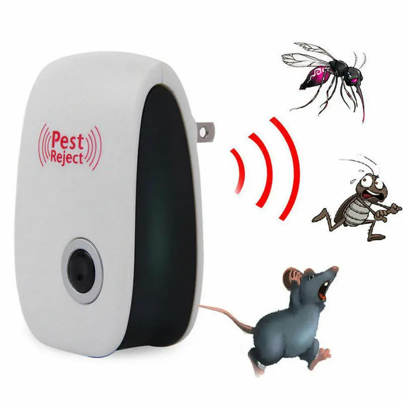 Repelente ultrasónico de plagas para el hogar, repelente electrónico de insectos con enchufe europeo y estadounidense, control eficiente de 360 °