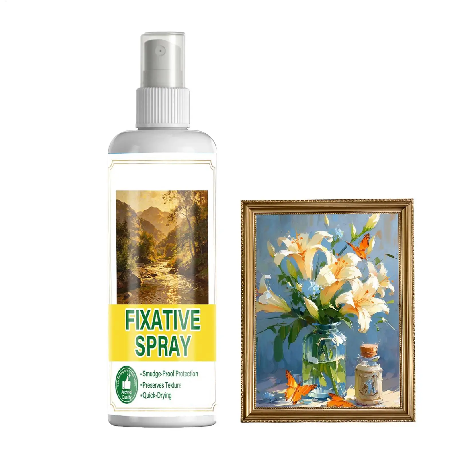 Art Fixative Spray 120ml Quick Drying Smuge-Proof Coating Artwork Spray Fixative For Painting Crafts Art Wallpaper Acrylics