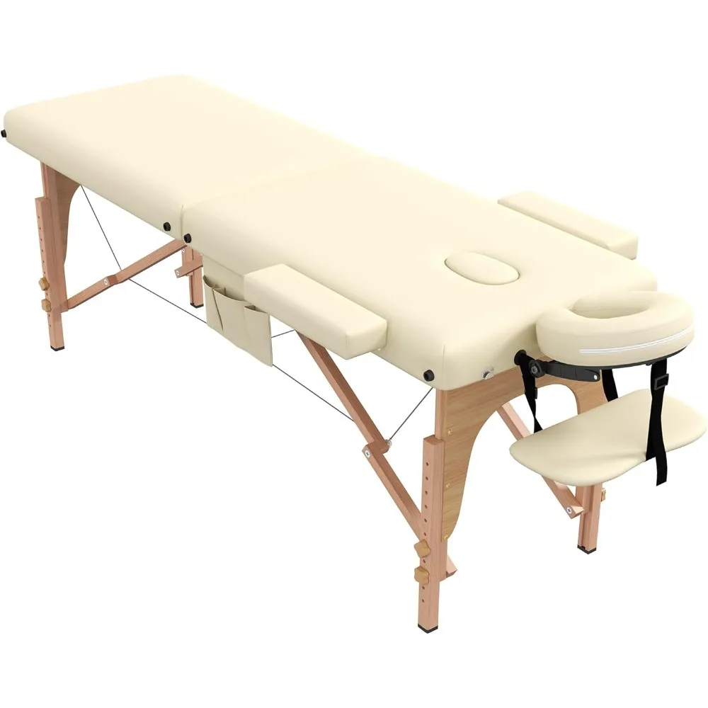 Massage Table Massage Bed Portable, Foldable Tattoo Facial Care Spa Lash Bed Aluminum Frame with Accessories Carrying Bag