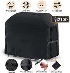 210D BBQ Cover Anti-Dust Black Waterproof Weber Heavy Duty Charbroil Grill Cover Rain Protective Barbecue Cover Round