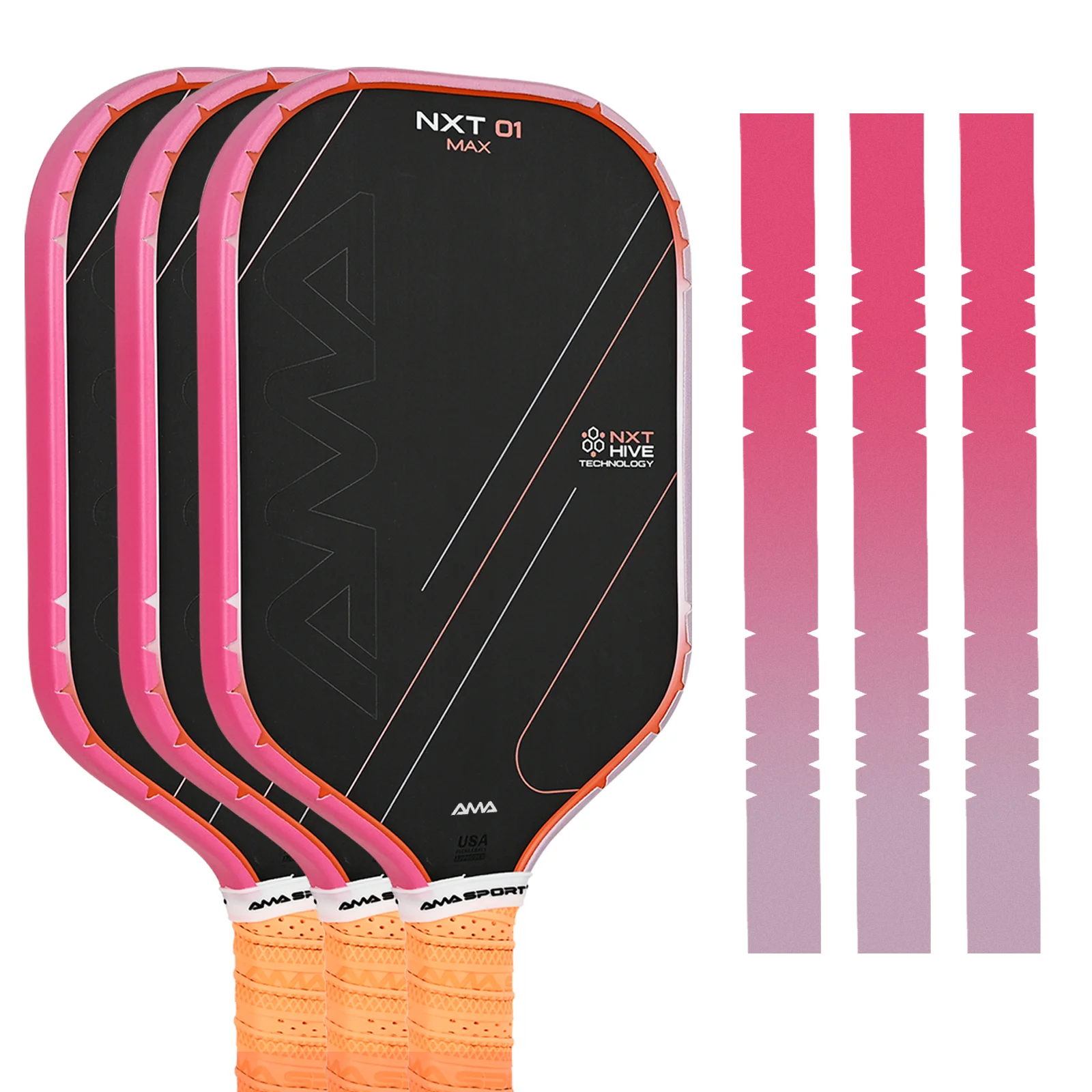 

AMASPORT Gradient Pickleball Paddle Protection Tape Innovative Sawtooth Design With Resistant Material Tape for Pickleball Padel