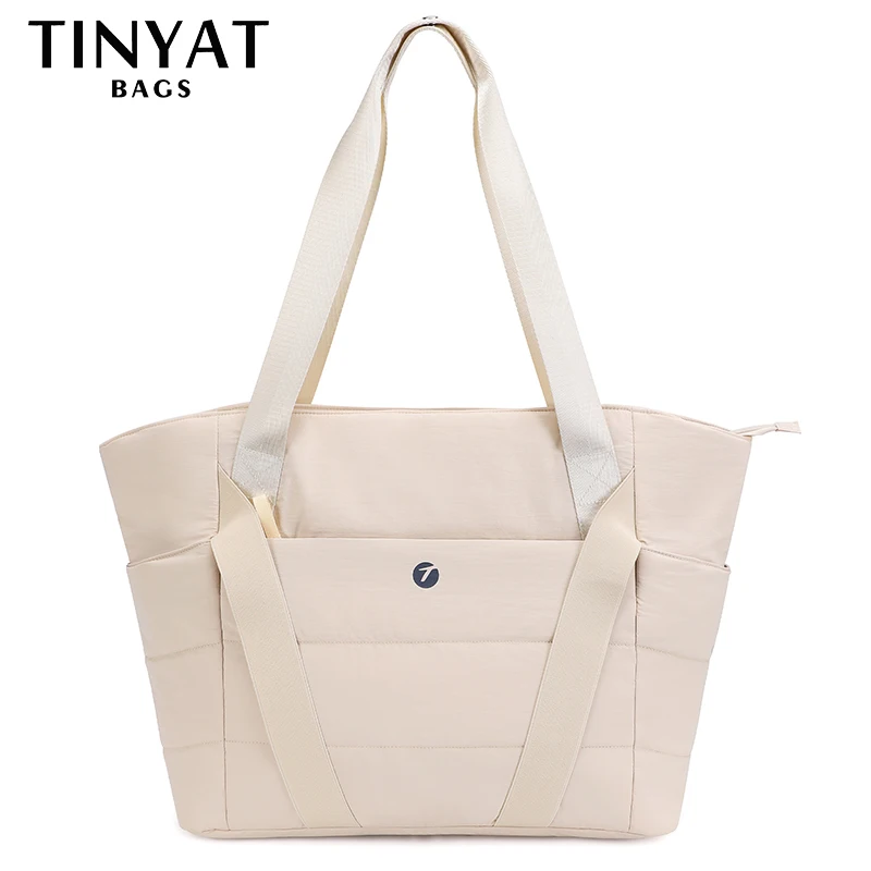 

Сумка-тоут TINYAT, водонепроницаемая, пухлая, большая вместительная, стеганая сумка для йоги, легкая для ежедневного использования, покупок