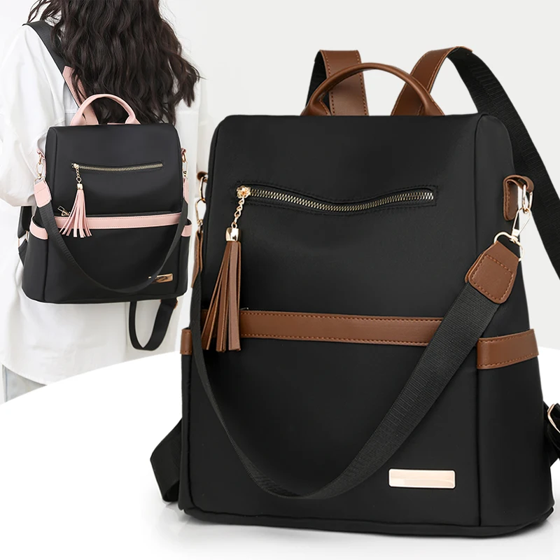 

Модный противоугонный женский рюкзак, известный бренд, ретро, цветной нейлоновый дорожный рюкзак, женская сумка на плечо большой вместимости