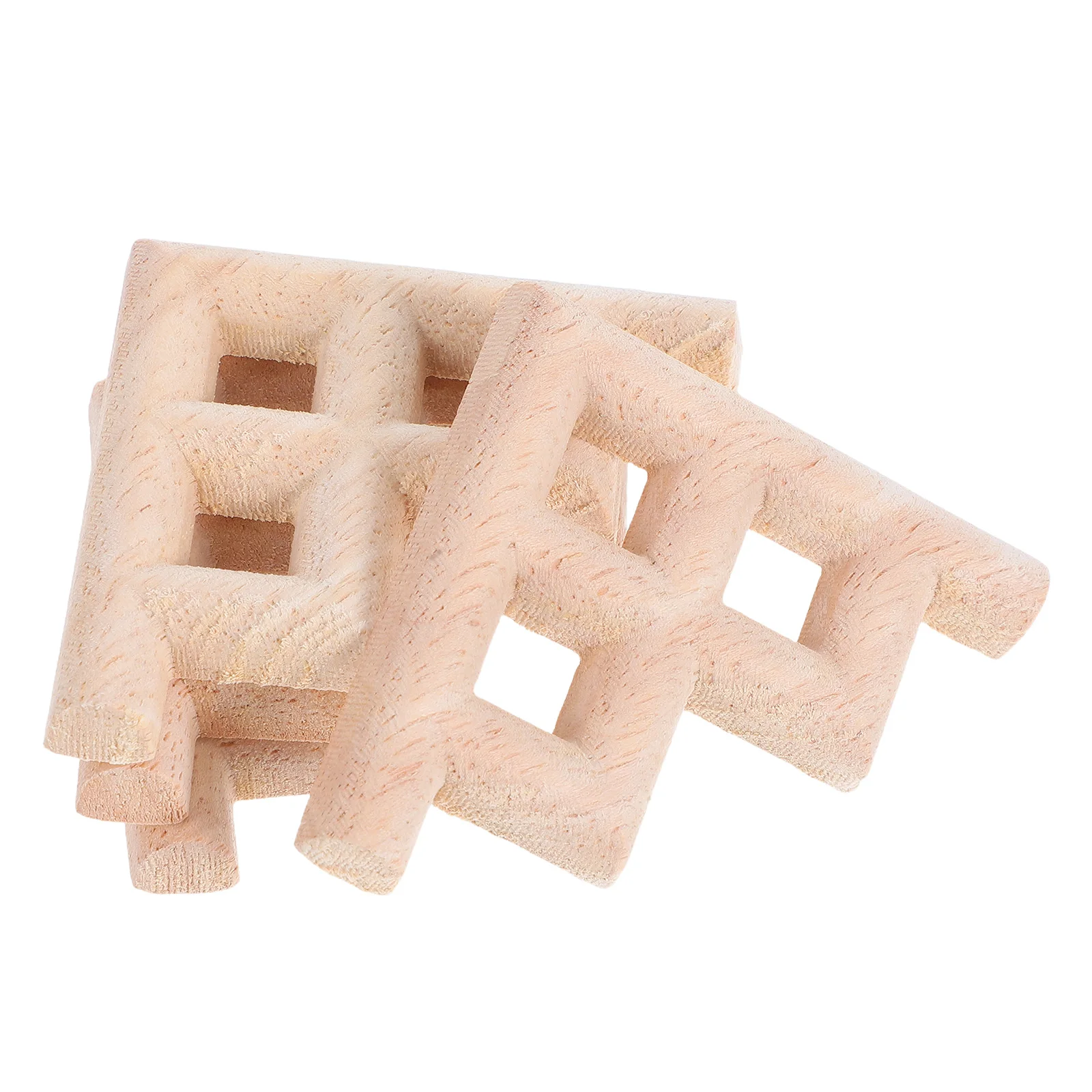 

4 pcs Corner Flower Solid Wood Carved Appliques Vintage Furniture Decor Beige Wooden Ornament