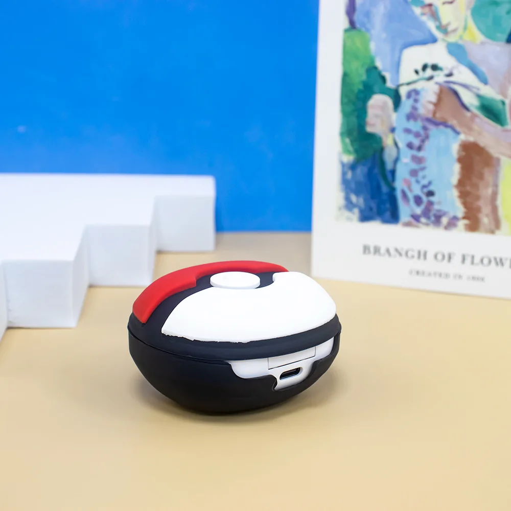 Miniso Pokemon Poké Bal Oortelefoon Hoesje Voor Samsung Galaxy Buds Live/Pro/2 Siliconen Draadloze Oordopjes Beschermhoes