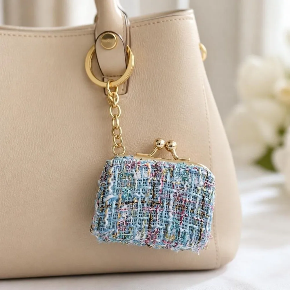 Exquisite Kiss Lock Closure Jewelry Storage Pouch Multi-Use Mini Jewelry Box Colorful Pattern Portable Coin Purse Women