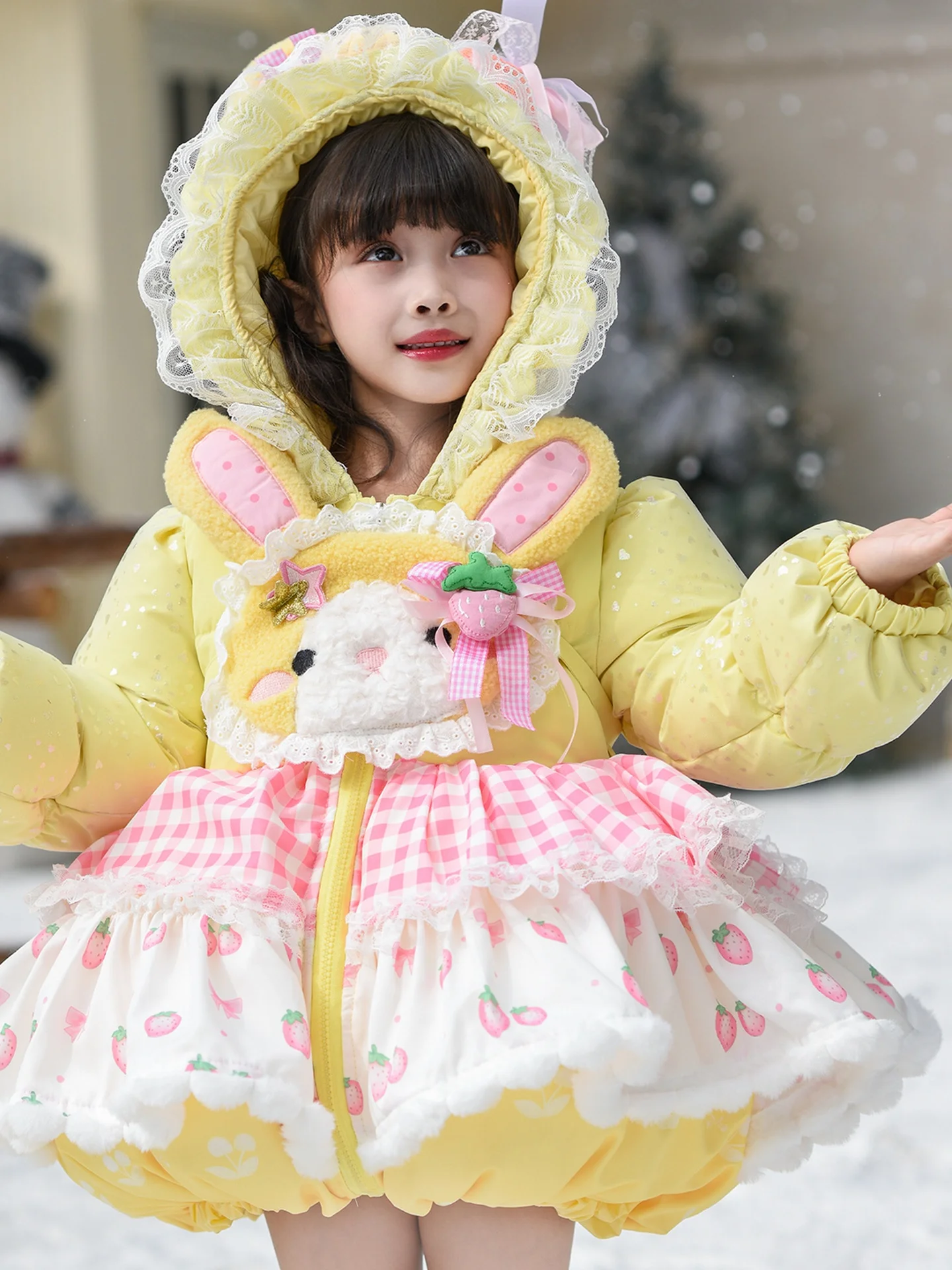 

Lolita Princ Girl's down Jaet White Du Feather Little Girl's Clothes Winter Thiened Warm Zipper Coat Children's Wear