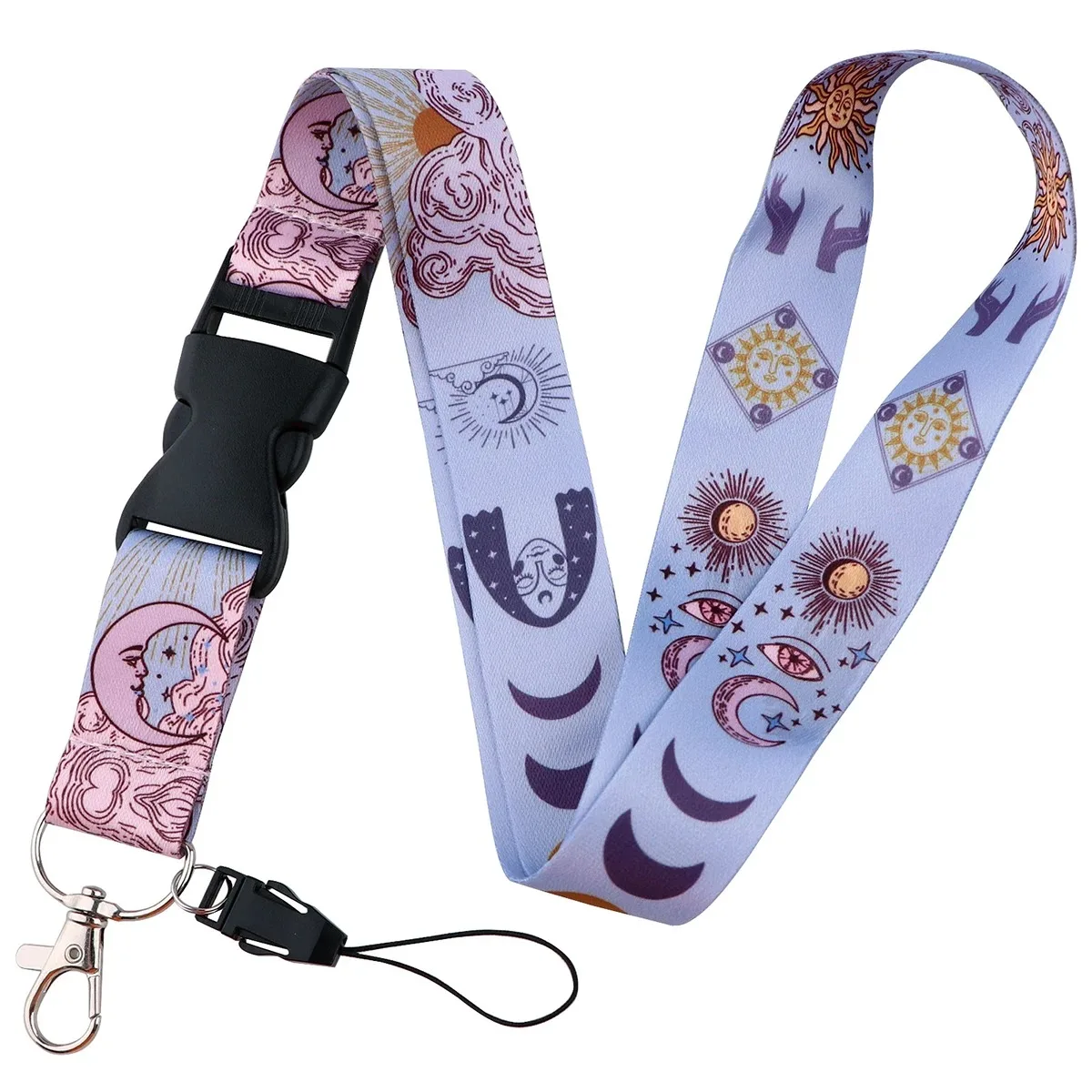Vlinder Maan Patroon Lanyard voor Sleutel Nekkoord Kaart ID Badge Houder Sleutelhanger Sleutelhouder Sleutelhanger Accessoires Arts Verpleegkundige Gift - afbeelding 1