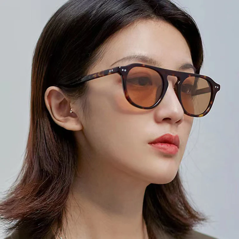 New Round Sunglasses Women Vintage Brand Designer Square Sun Glasses Men Shades Female Eyewear Eyeglasses Lenses