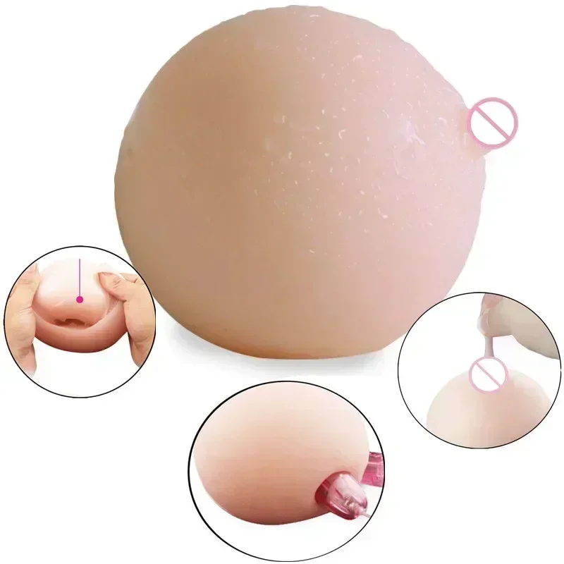 Silicone Artificial Breasts Men's Masturbation Sex Toys Realistic Soft Chest Vagina for Adult Man Sexy Boobs Adult Products 18+ view 4