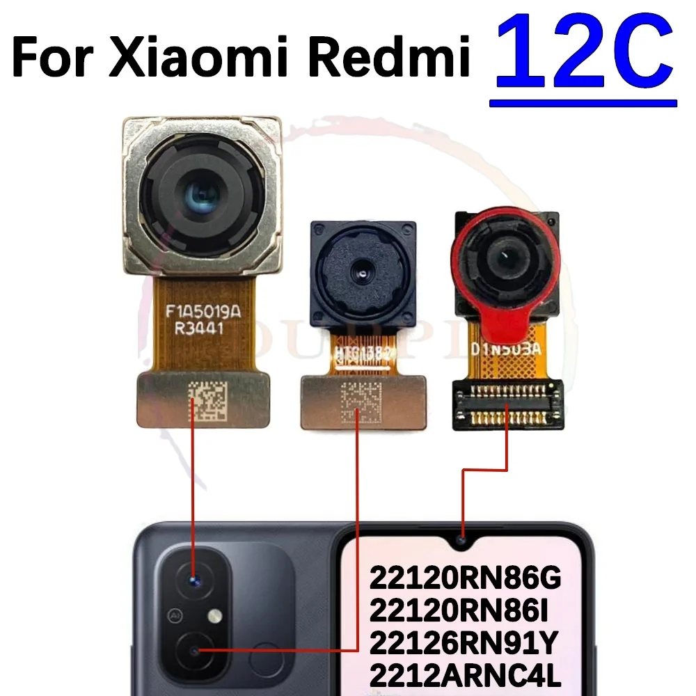 Back Main Camera For Xiaomi Redmi 10C 12C 13C Front Samll Facing Rear Camera Moduel Flex Cable Parts