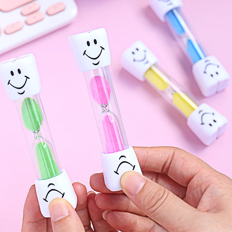 Time Hourglass Timer 3 Minutes Children's Desktop Ornaments Smiley Face Sand Leakage Anti-fall Creative Gift KTSL077