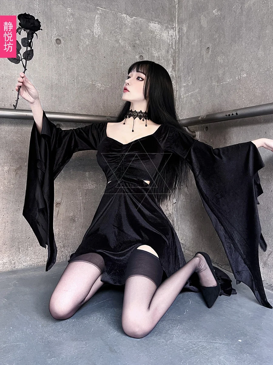 loween Gonna lunga attillata con pipistrello Sve Costume da ballo per performance cosplay Abito da palcoscenico Faion da donna