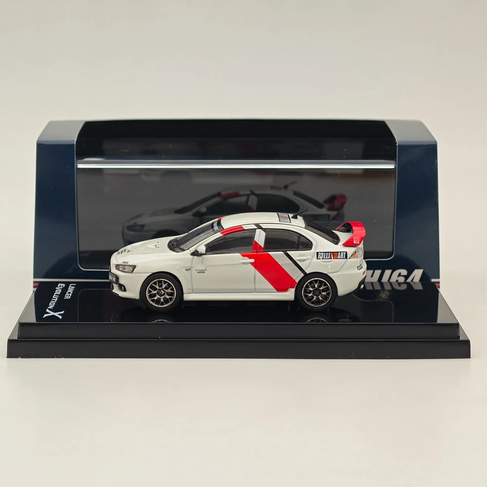 Hobby Japan 1:64 Lancer Evolution X Ralliart Color(White) HJ644053RA Diecast Model Car Limited Collection Auto Toys Gift