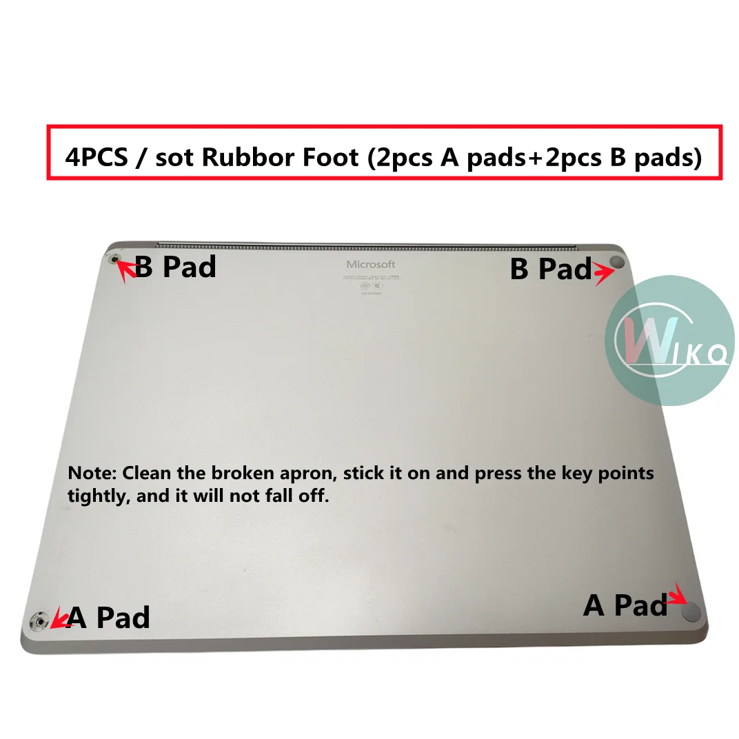 For Microsoft Surface Laptop 3/4/5/6 Rubber Foot Pad Bottom Shell D-Shell Low Profile Compatible with 1868 1867 1873 1950 Series