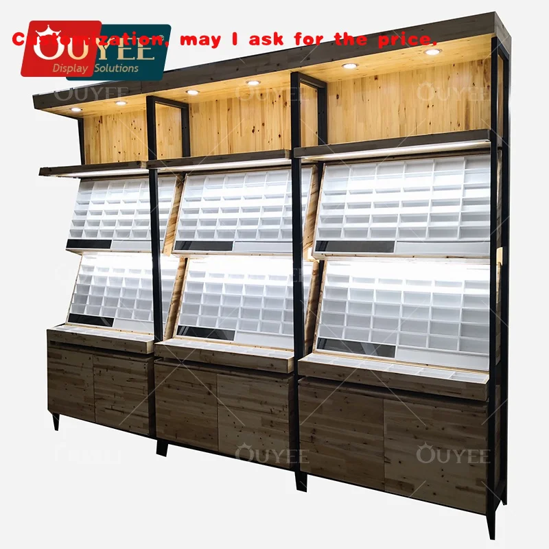 

custom.Unique Attractive Green Painted Storage Cabinet Optical Shop Display Rod Eyeglasses Glass Shelf Wall Mounted Display Cabi