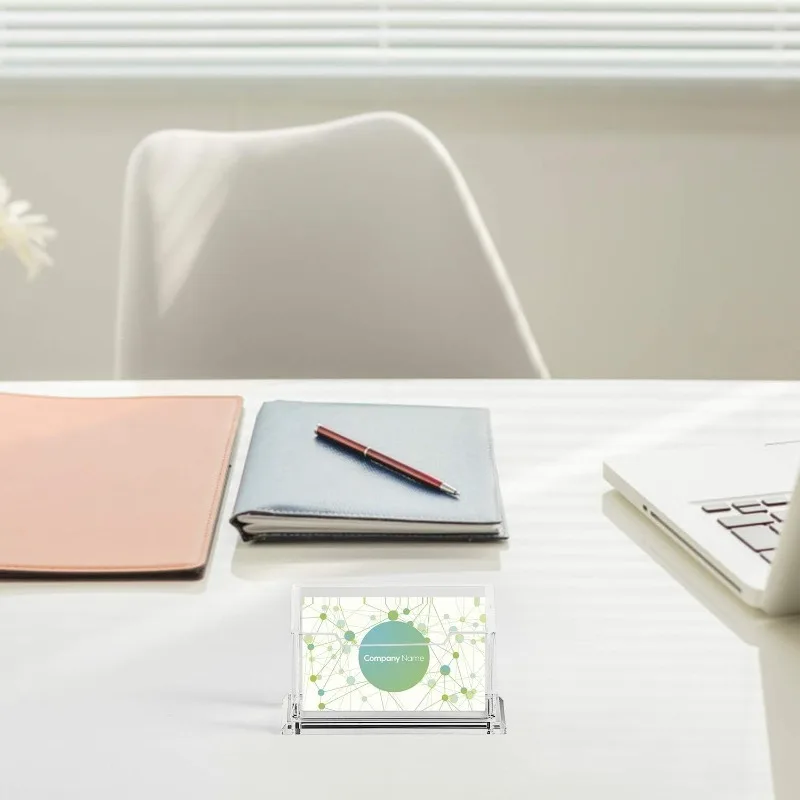 Transparent Business Card Holder Acrylic Display Stand Box Desk Storage Shelf Plastic Desktop Place Card Holder Office Supplies