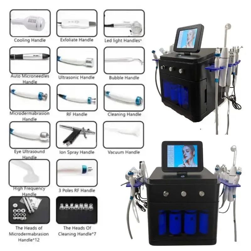 

Портативная машина для гидреермабразии 14 в 1, гидродермабразия для лица для глубокого отшелушивания, очищения пор