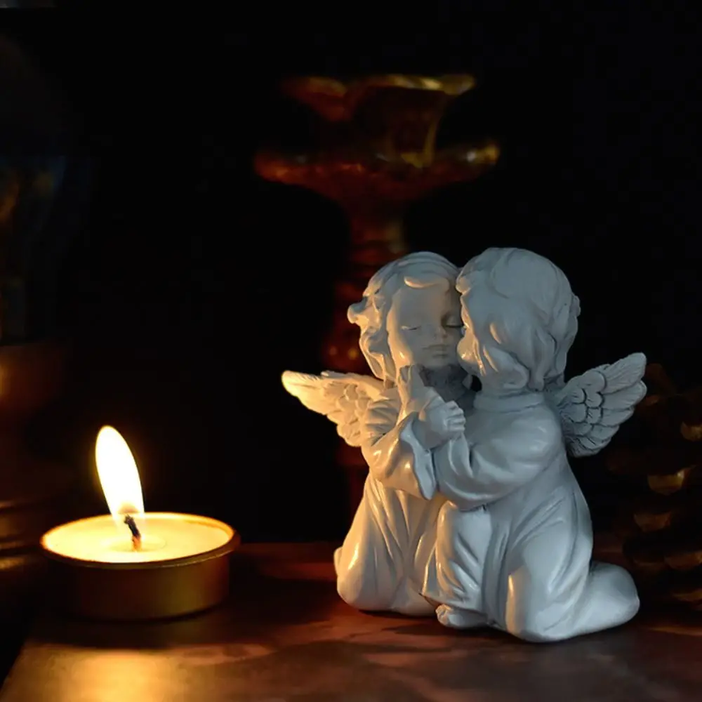 Resin Crafts Bookcase Decorative No odor High Quality Peaceful Prayer Angel Figurine Flower Fairy Desktop Ornaments Sculpture
