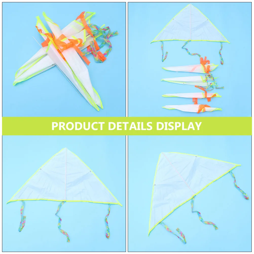 어린이를 위한 3세트 DIY 그래피티 연, 흰색 무지 연, 가볍고 방수되는 원단, 야외 연 날리기 재미, 긴 꼬리 디자인