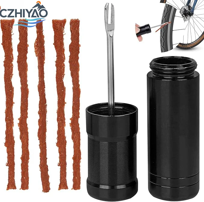 

CZHIYAO Tire Repair Kit - Universal Puncture Plug Tool For Mountain Bikes Road Cars Includes Bacon Strips Essential Fixing Tools