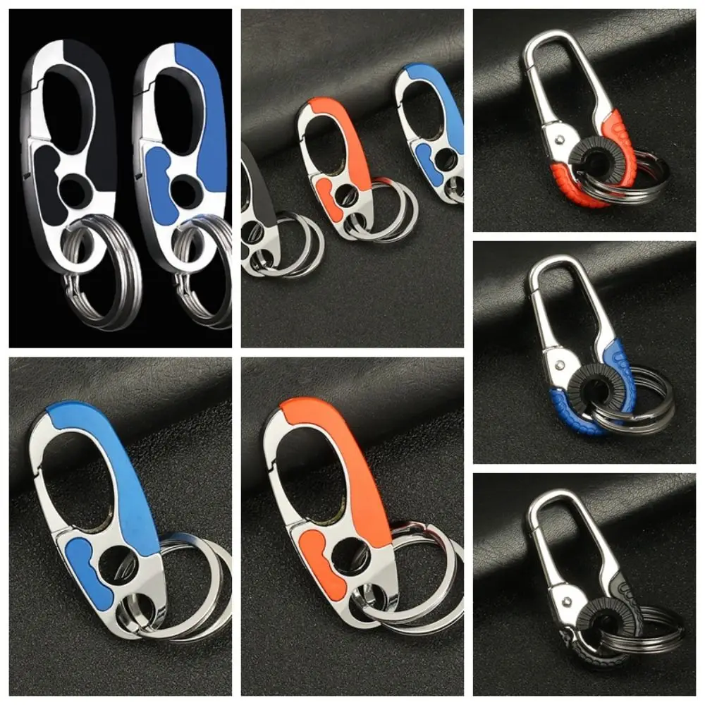 Keys Organizer Double Ring Keychain Key Ring Waist Buckle Car Keychain Bag Charms Metal Key Buckle Car Key Holder Small Gift