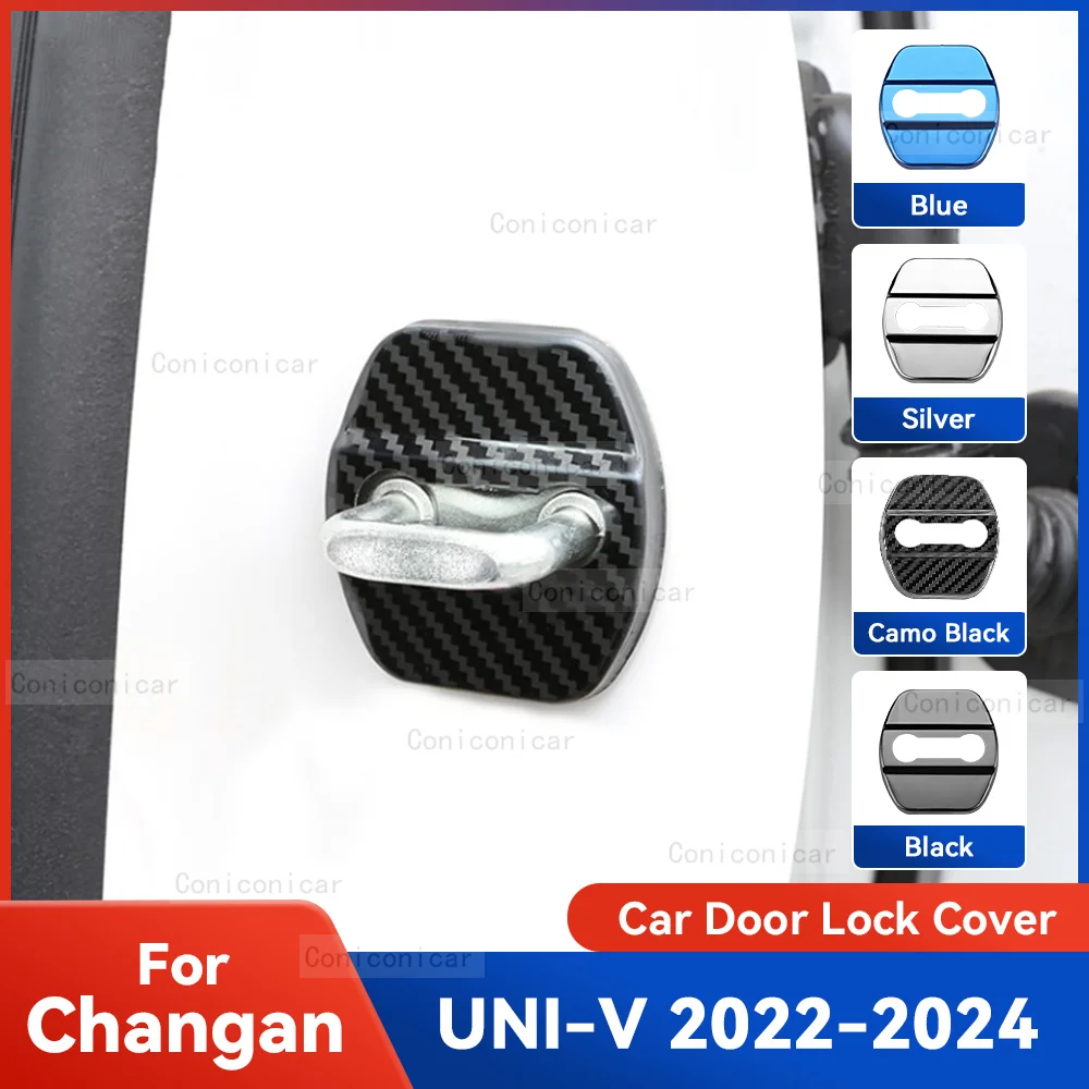 

For CHANGAN UNI-V UNI V 2023 2022 Auto Car Door Lock Protect Cover Emblems Case Stainless Steel Decoration Accessories