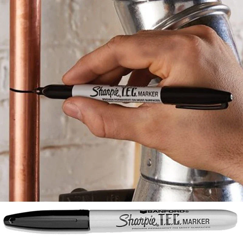 Сертифицированные перманентные маркеры Sharpie T.E.C Trace Element, черные, 1 мм для авиационной промышленности, электроники, ручка для рисования металла