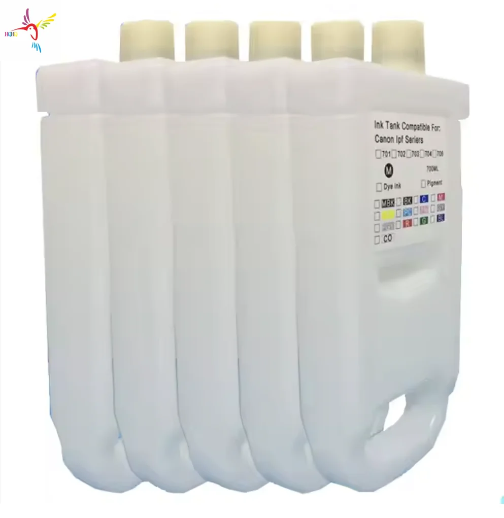 

5X700ML PFI-703 Refill Ink Cartridge With Chip for Canon IPF 810 815 820 825 Printer 1set