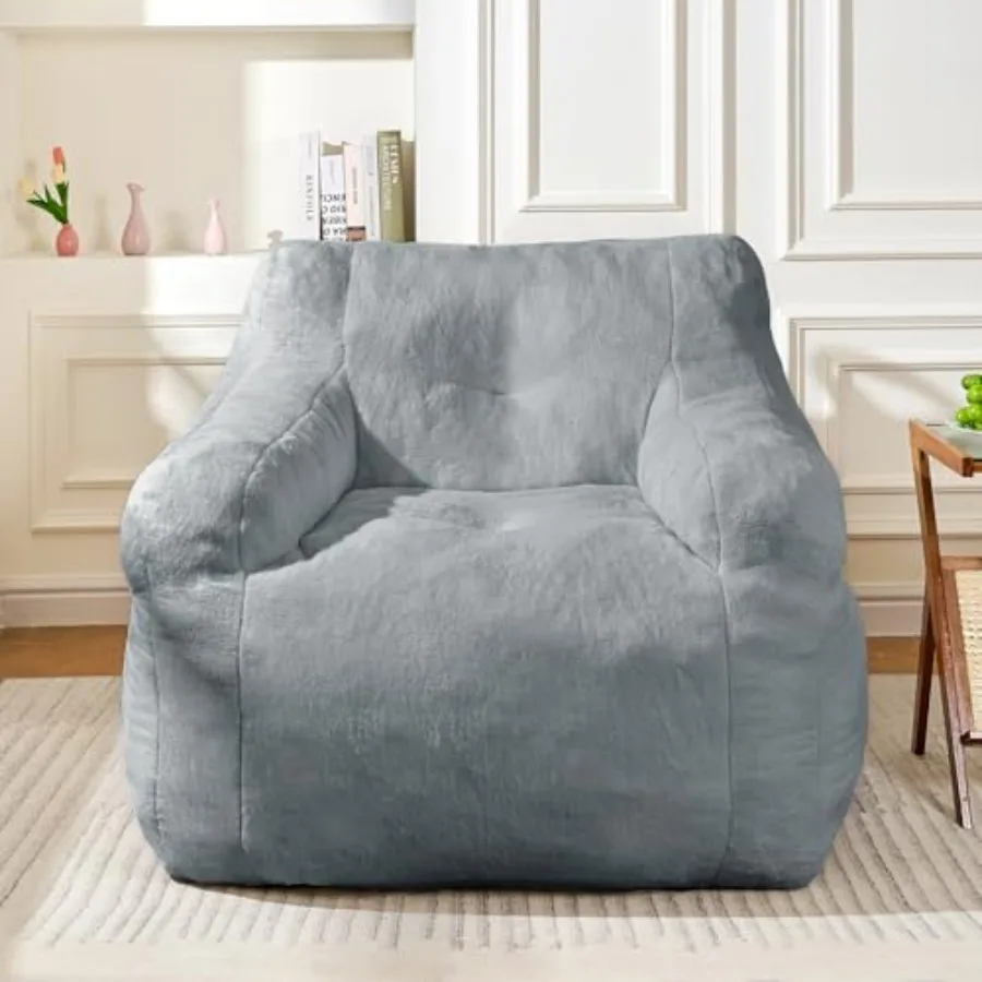 Giant Bean Bag Chair with Arms - Premium Memory Foam Filling Couch Chair 3Feet Large BeanBag Chairs Lounger for Living Room Bed