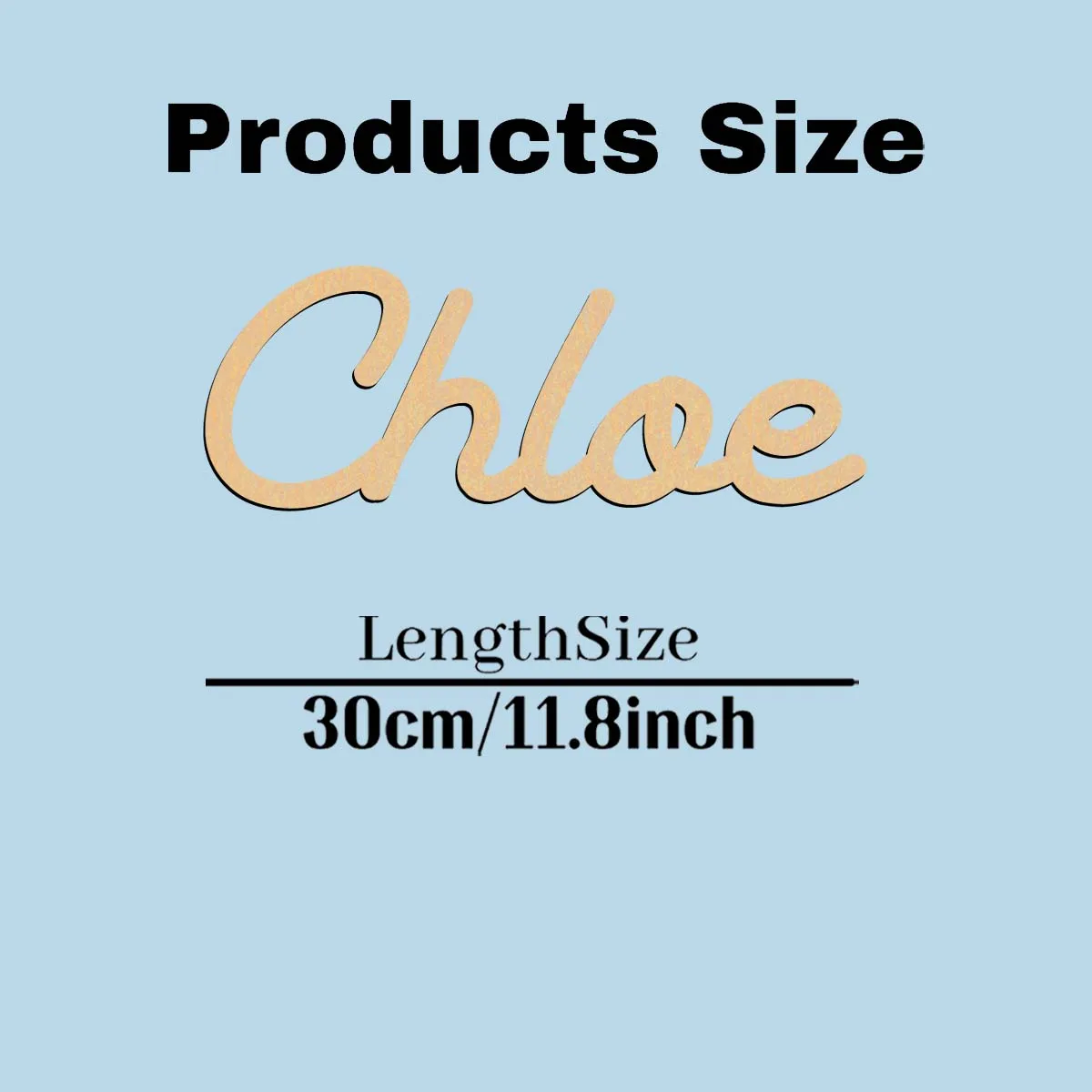 1pc Cartoon Chloe example Customizable Text Laser-Cut Sign Wood Material Wooden Decor Handcrafted with Elegant Cursive Lettering