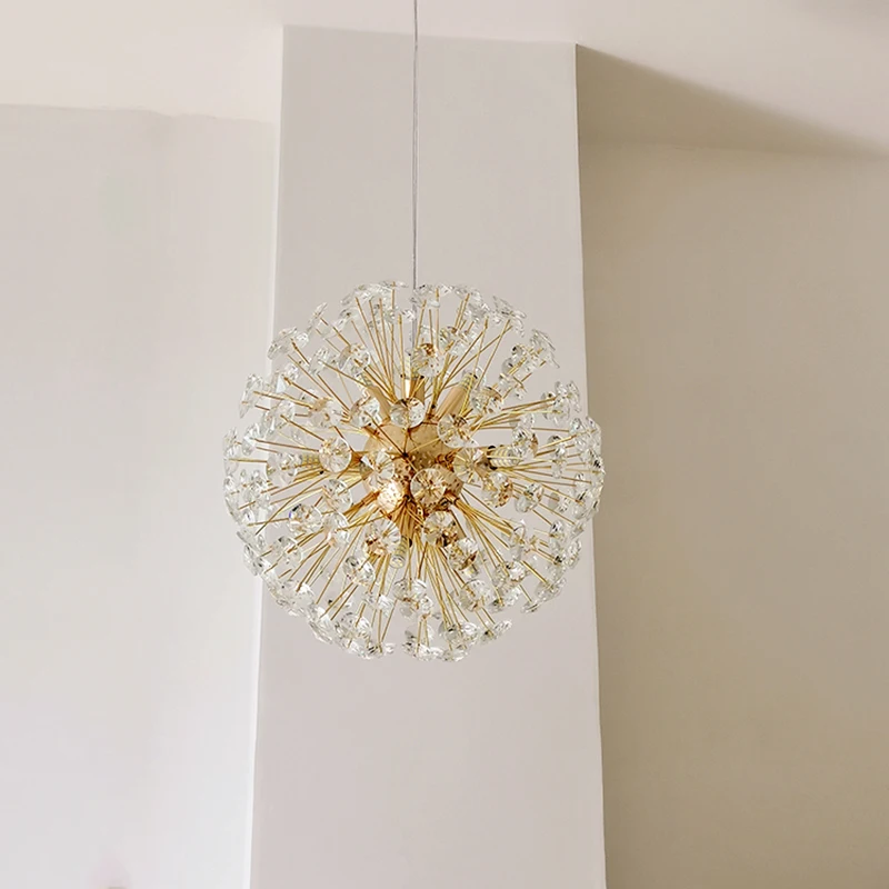 Light Luxury Luxury Dandelion K9 Crystal Chandelier Fashion Spark Ball Lamp Modern Bedroom Living room Dining Room Lighting Lamp