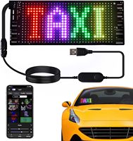LED Sign Bluetooth App/Remote Control Flexible Programmable Car Interior Lights USB 5V Custom Text Pattern Matrix Panel 17x7 cm