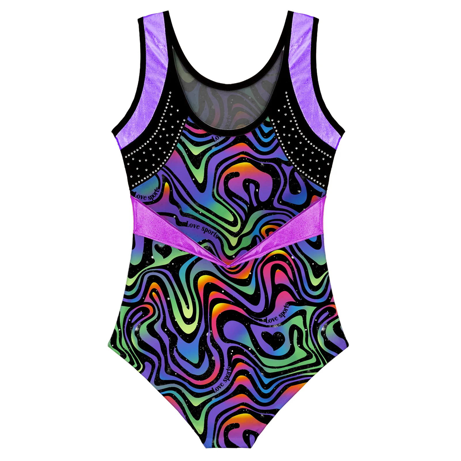 Completo da ginnastica per balletto per ragazze Body da ballo senza maniche Body stampato e pantaloncini da ballo a vita alta Pacchetto completo di abbigliamento da ballo