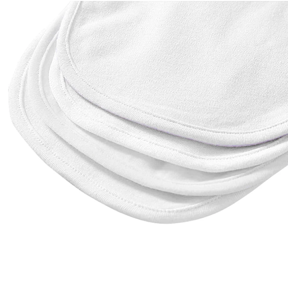 

5Pcs Newborn Baby Bibs Pure Cotton Double Layer Drool Bibs Adjustable Snap Closure for Drooling Teething Infants White