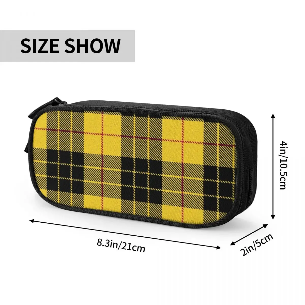 Aangepaste Clan MacLeod Tartan Plaid Kawaii etui jongens meisjes grote capaciteit geometrische gingham potlood etui studenten briefpapier