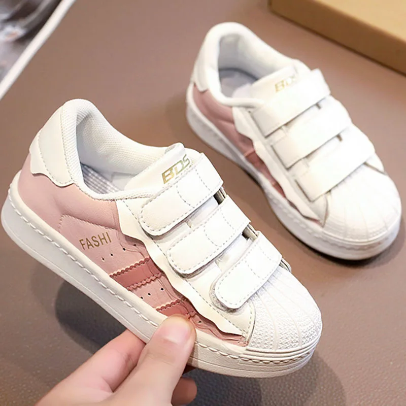 Spring Sport Shoes For Girls PU Leather Trend Fashion Teenager Kid's Sneakers Anti-slippery Children's Tennis Shoes Casual Shoes