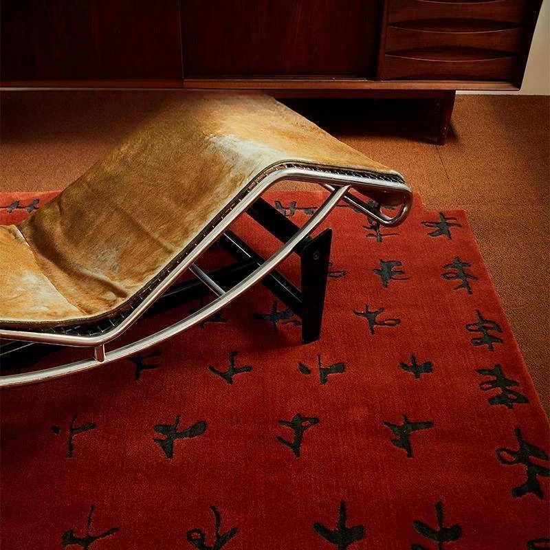 Medieval red design living room, high-end handmade, lovely special-shaped bedroom with carpet