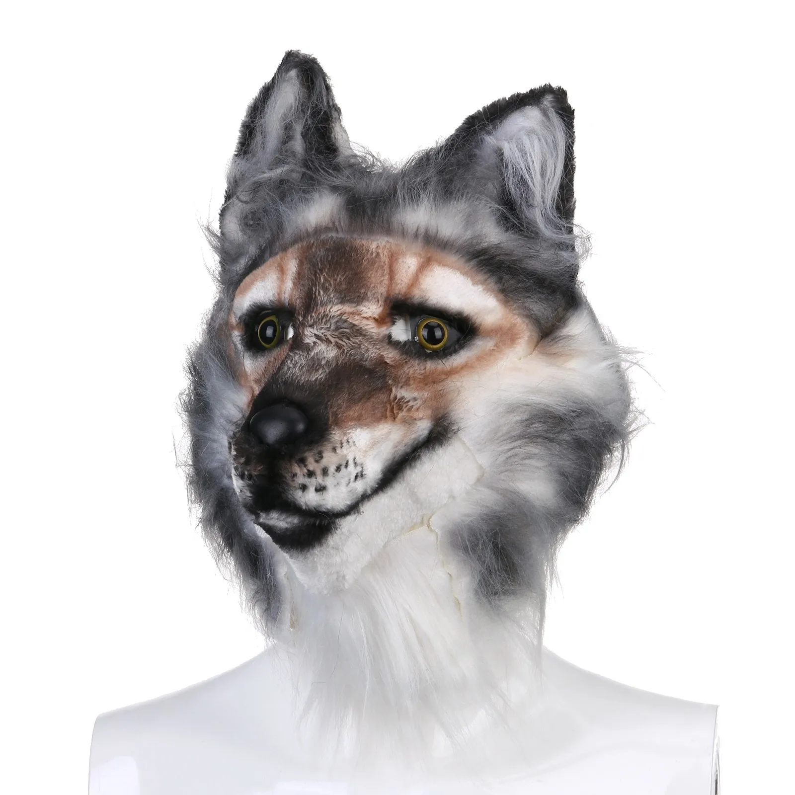 Halloween Animal Latex Simulation Wolf Head Mask Realistic Fierce Demon Cosplay Stage Party Decoration Birthday Carnival Gift