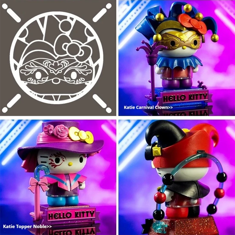 Sanrio hello kitty personagens caixa cega tempo viagem série caixa mistério estilo punk kawaii modelo brinquedo para crianças presente do feriado genuíno