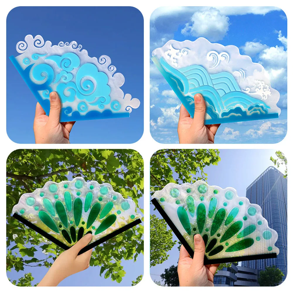 Crystal Chinese Fan Ornament Crafts Silicone Mold Suitable for Epoxy Resin Diy Crafts Jewelry Making Home Decor