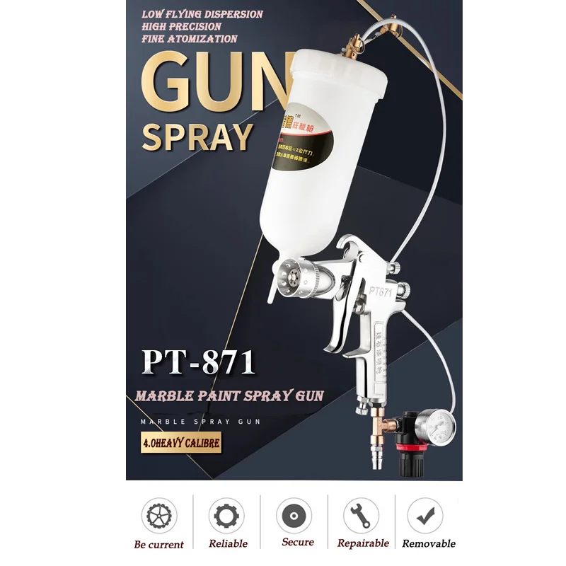 water-in-water  Colorful paint Spray gun Imitation stone lacquer Art paint Marble paint Water in sand coating Special spray gun