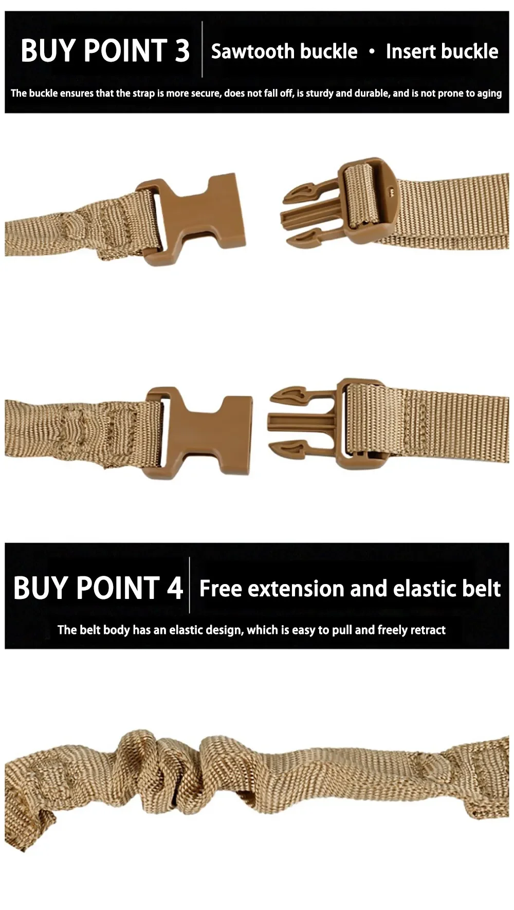 1G1pc Outdoor Einpunkt-Taktisches Geschirr CS Taktisches Waffen-Seil Diagonales Sicherheitsseil Taktischer Tarngürtel für Männer und Frauen – Detail 4