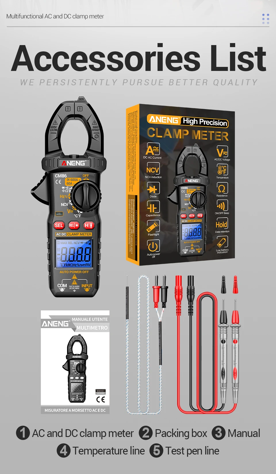 Aneng CM86 Ac/Dc 60…