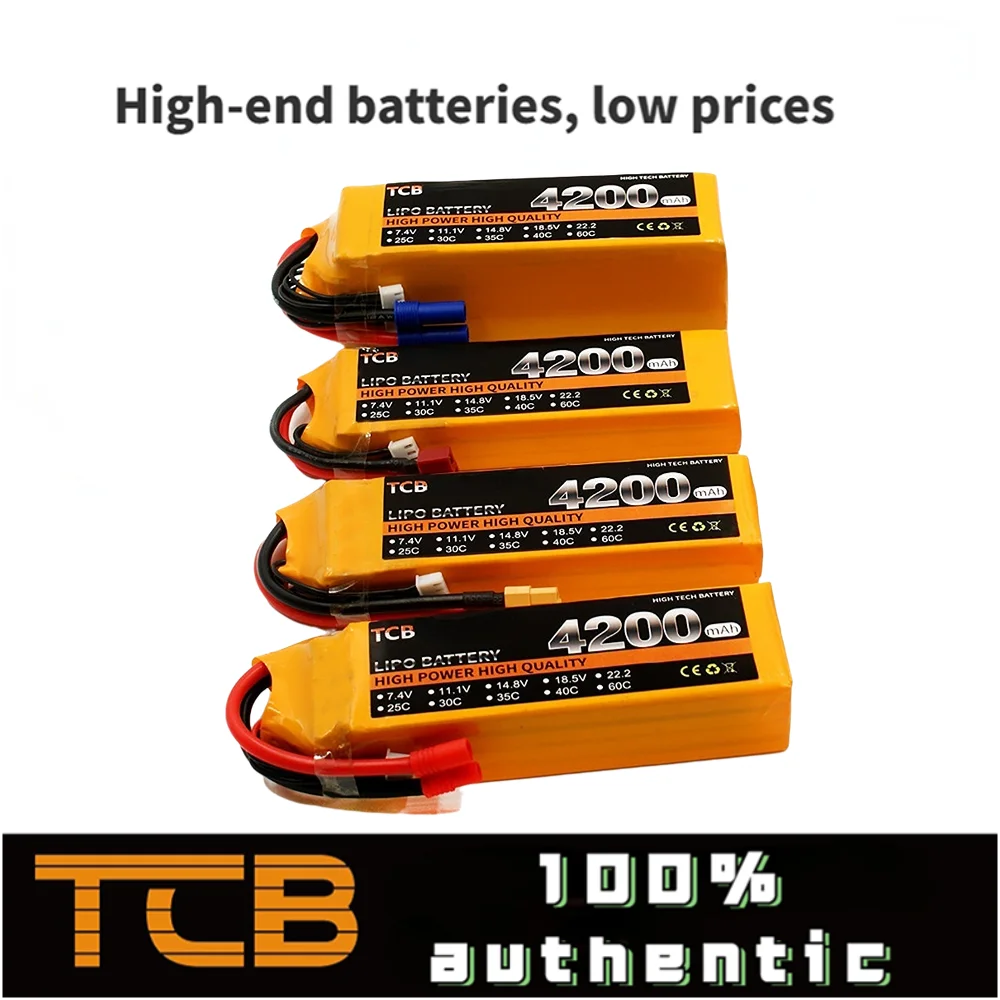 TCB bateria Lipo 2S 3 s4s 6S Lipo 1300 1500 1800 2200 3300 4200 5200 6000mAh o dużym powiększeniu przemocy Model samolotu baterie