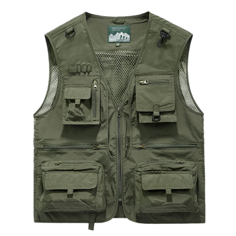 New Cross-border Fishing Vest Men Tactical Vest Jackets Mesh Outdoor Breathable Sports Vest Photography Vest Workwear Waistcoat