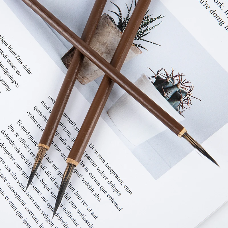 3Pcs Weasel Hair Hook Line Fine Paint Brush Calligraphy Brush Pen Art Stationary