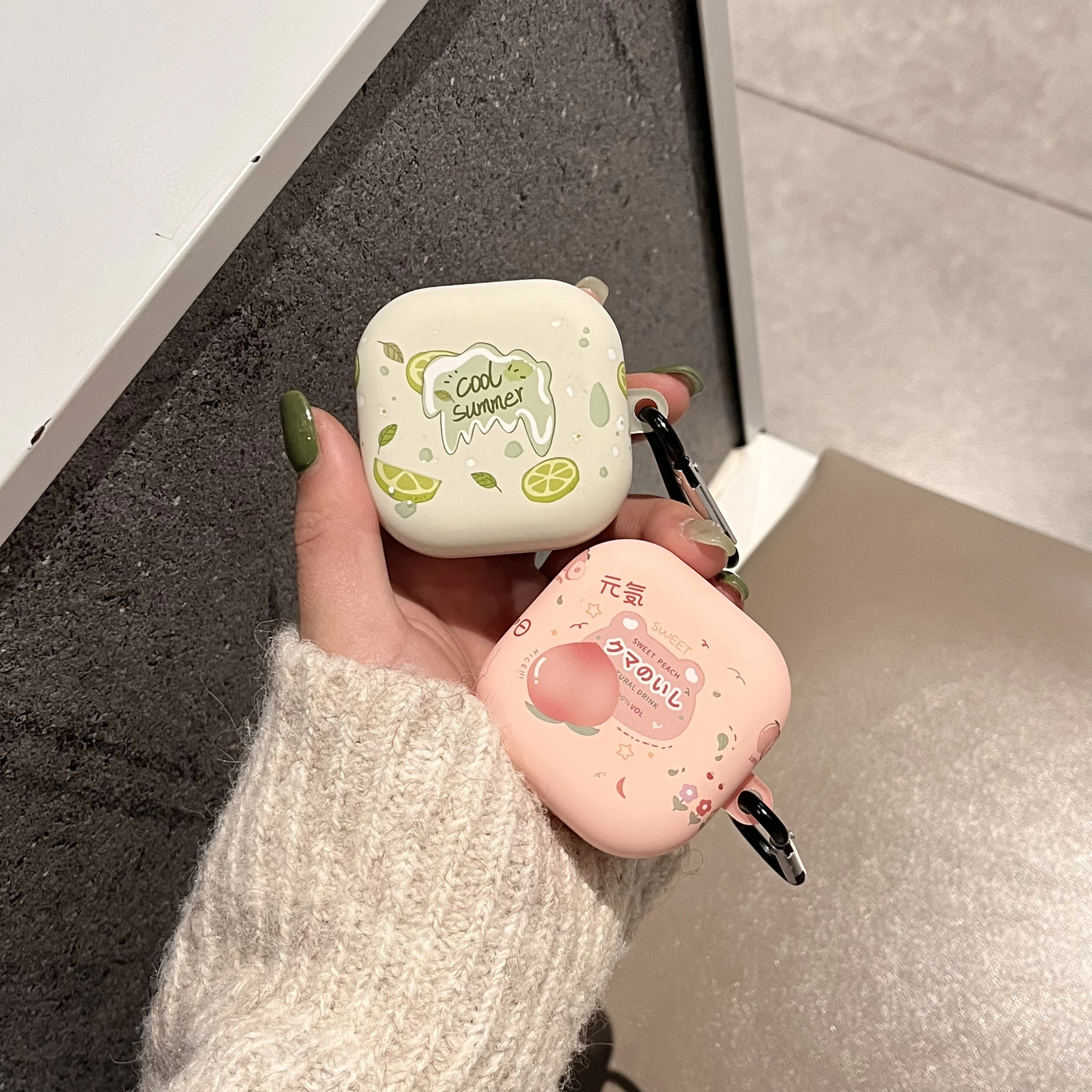 

For Samsung Galaxy Buds 4 Pro Case Cute Cartoon Lemon Peach Oil painting For Galaxy Buds 4 Shockproof Case Protective Cover