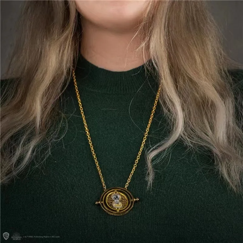 Collar de Harry Potter con volteador del tiempo, collar de Metal a la moda, regalo de cumpleaños para amigo Ron Weasley