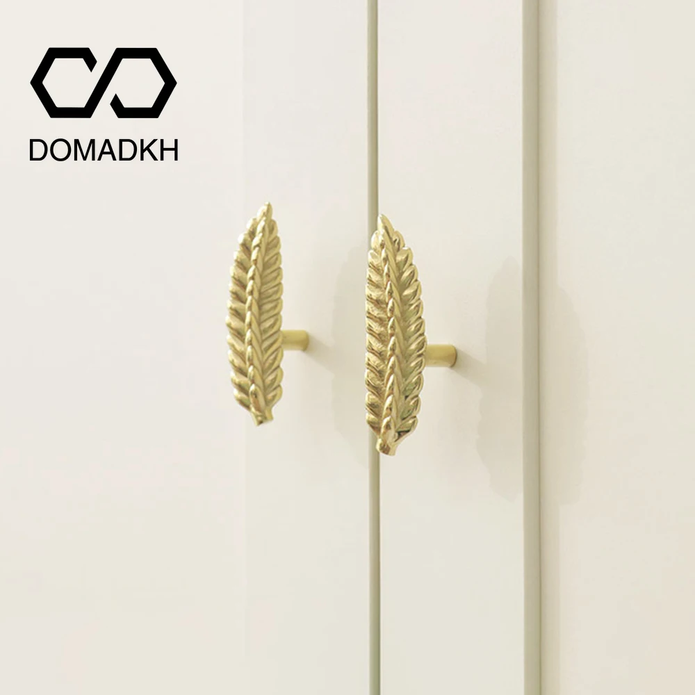 

Wheat Shape Brass Cabinet Door Handles Golden Wheat Drawer Pulls Dresser Pulls Kitchen Knobs Unique Closet Door Knobs Hardware